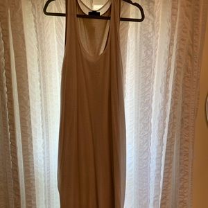 Layered DKNY shift dress with twisted back.